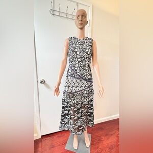 Elegant Black and White Floral Dress